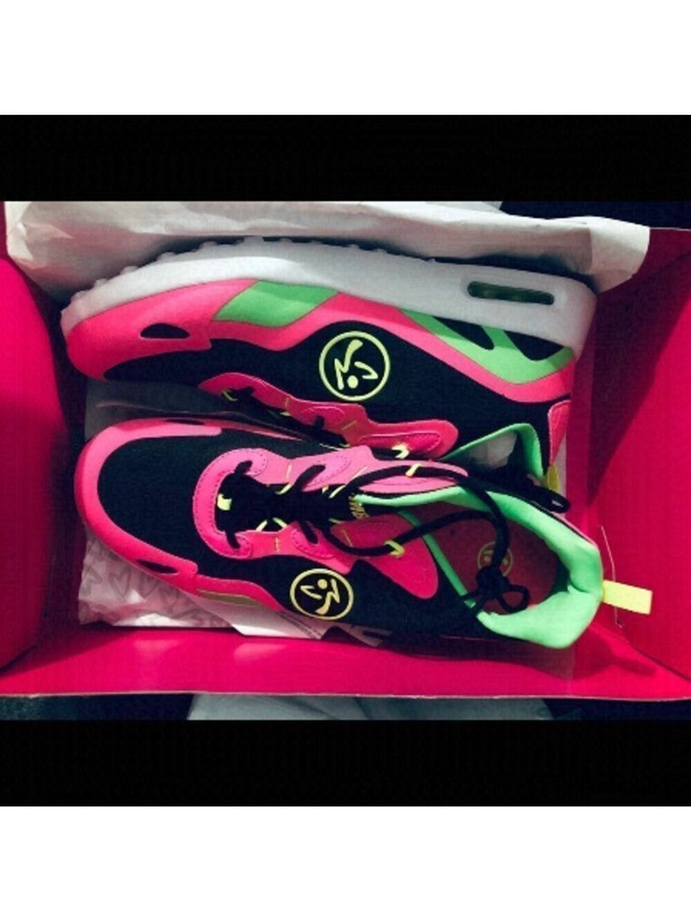 ZUMBA Air Lo shoes in Black, Pink, Lime Green and Yellow Size 11
